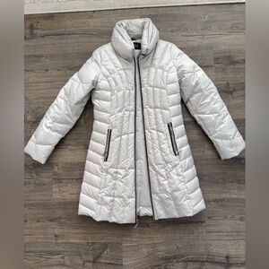 Light gray (or silver) winter coat